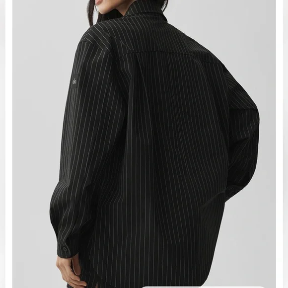 ALO Yoga Pinstripe Daylight Button Down Long Sleeve - Picture 3 of 6